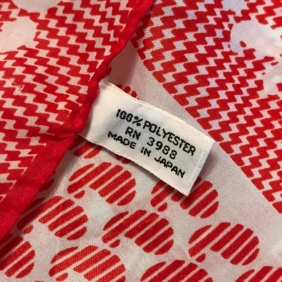 Square Scarf Red and white - Picture 3 of 5